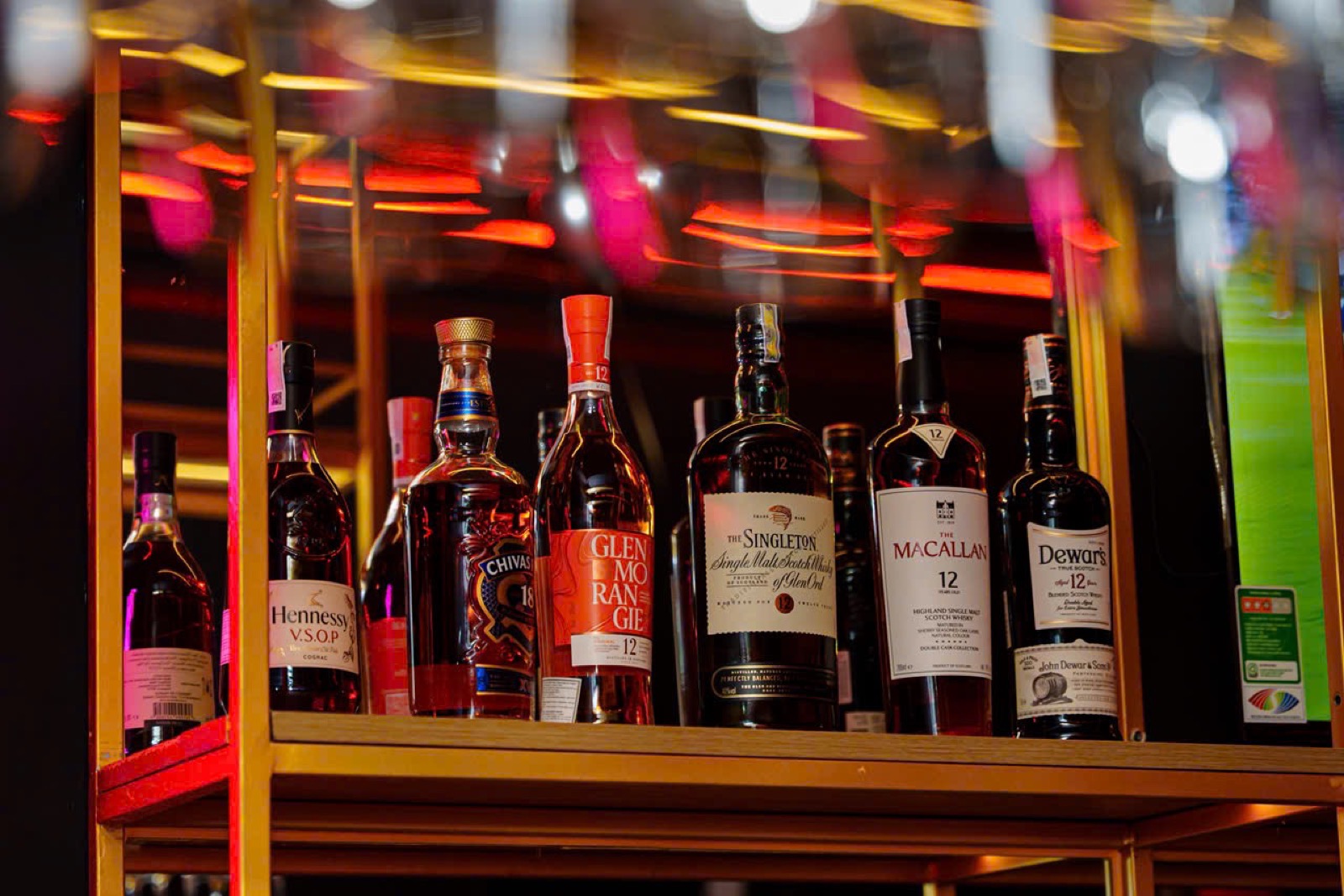 Premium spirits at The Huddle Sports Bar